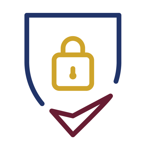 Icon showing a lock and sheild, representing Integrity
